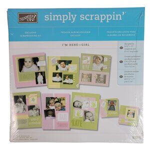 Stampin Up! Simply Scrapin' Scrapbooking Kit I'm Here Girl Baby 6x6 & 8.5x11 NEW